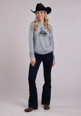 Roper Womens Long Sleeve Pullover Poly Rayon Jersey Heather Gray Western Shirt - Roper - Flyclothing LLC