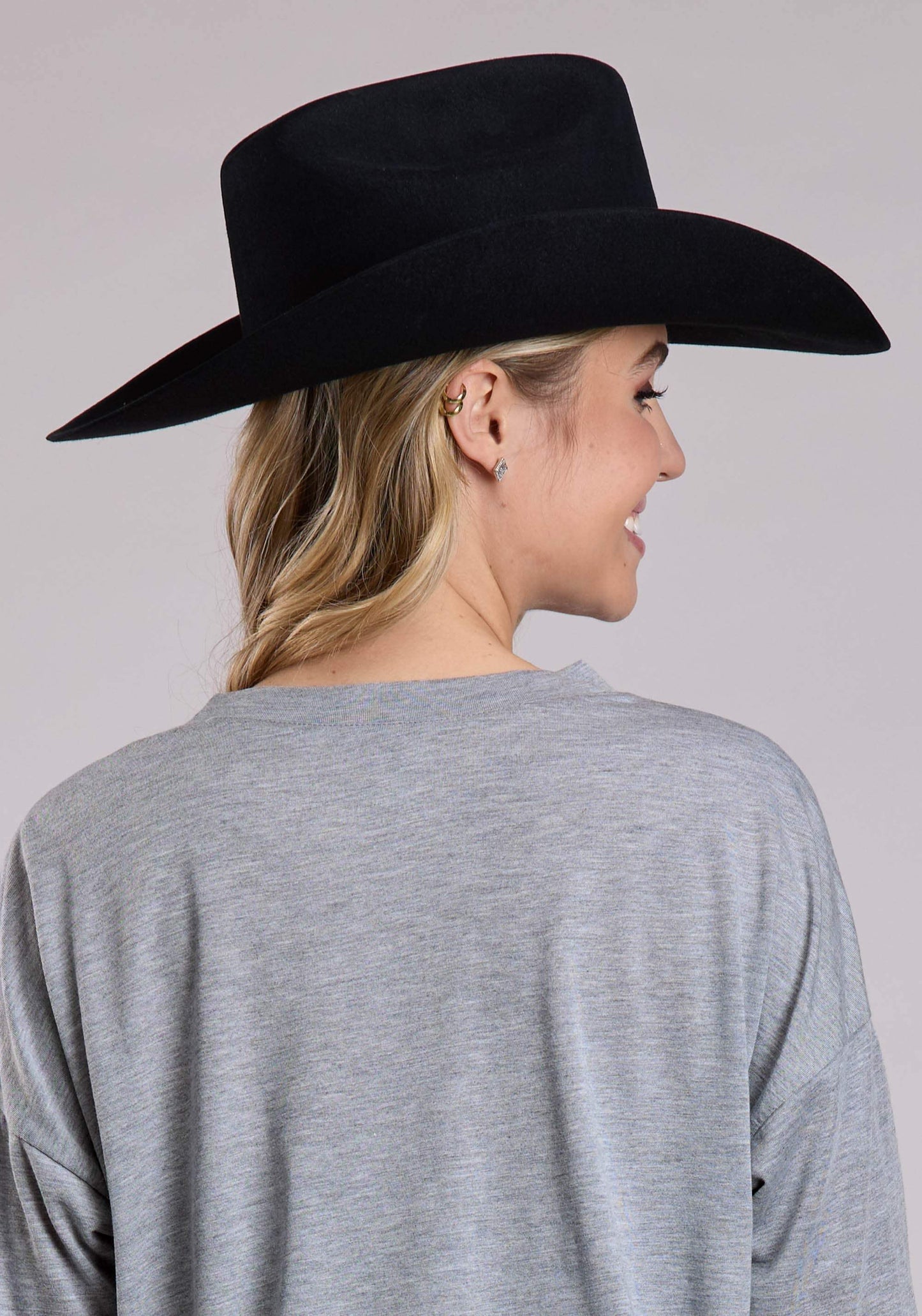 Roper Womens Long Sleeve Pullover Poly Rayon Jersey Heather Gray Western Shirt - Roper - Flyclothing LLC