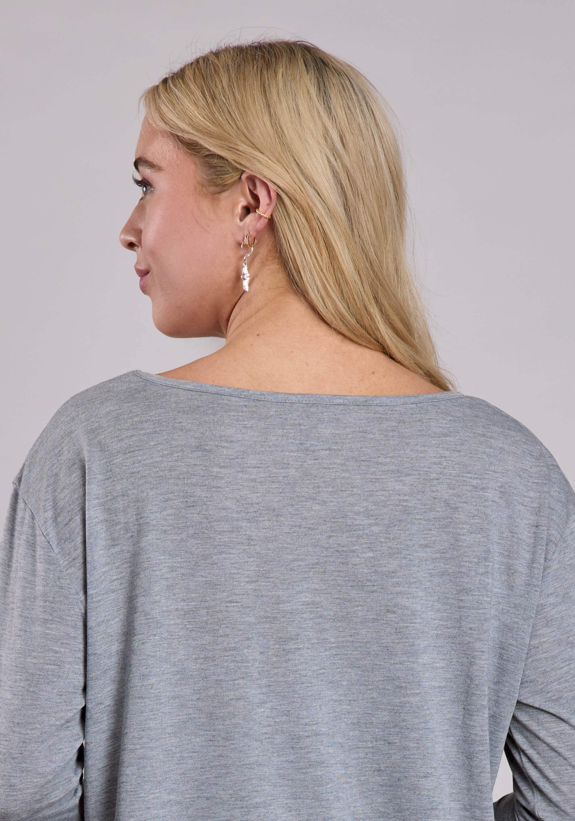 Womens Roper Heather Grey Poly Rayon Long Sleeve Shirt - Roper - Flyclothing LLC