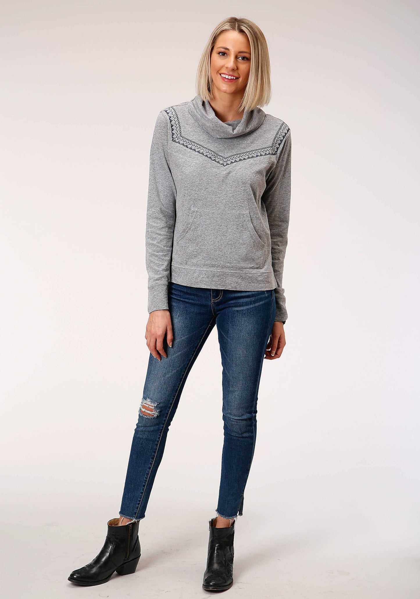 Roper Womens Poly Ciscose Jersey Cowl Neck Long Sleeve Knit Top - Roper - Flyclothing LLC