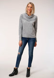 Roper Womens Poly Ciscose Jersey Cowl Neck Long Sleeve Knit Top - Roper