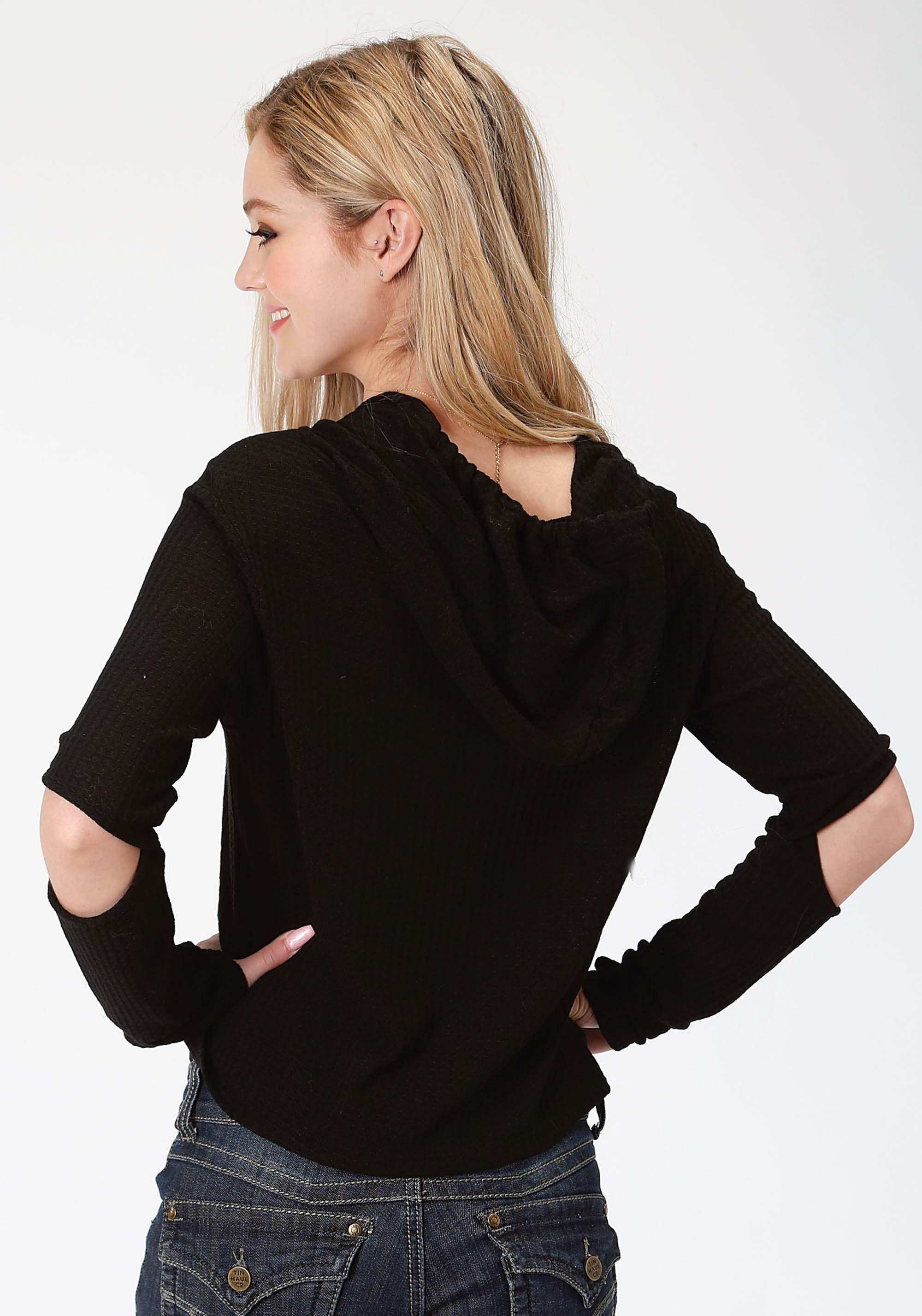 Roper Womens Black Solid Long Sleeve Knit Top - Roper - Flyclothing LLC