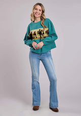 Roper Womens Long Sleeve Pullover Cotton Fleece Crew Neck Pulloverr Western Shirt - Roper - Flyclothing LLC