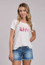 Womens Roper Slub Jersey Crew Neck Short Sleeve Shirt