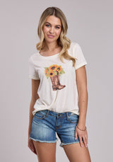 Womens Roper Poly Rayon Jersey Crew Neck Short Sleeve Shirt
