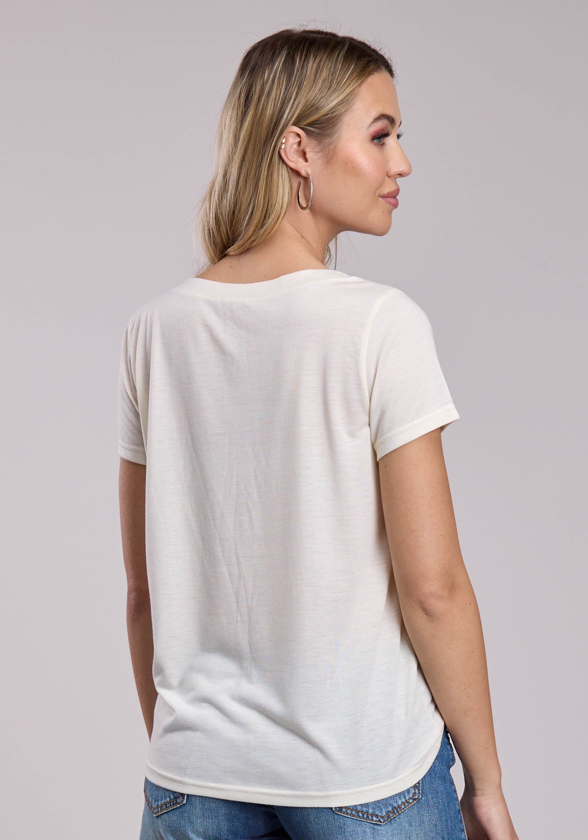 Womens Roper Poly Rayon Jersey Crew Neck Short Sleeve Shirt