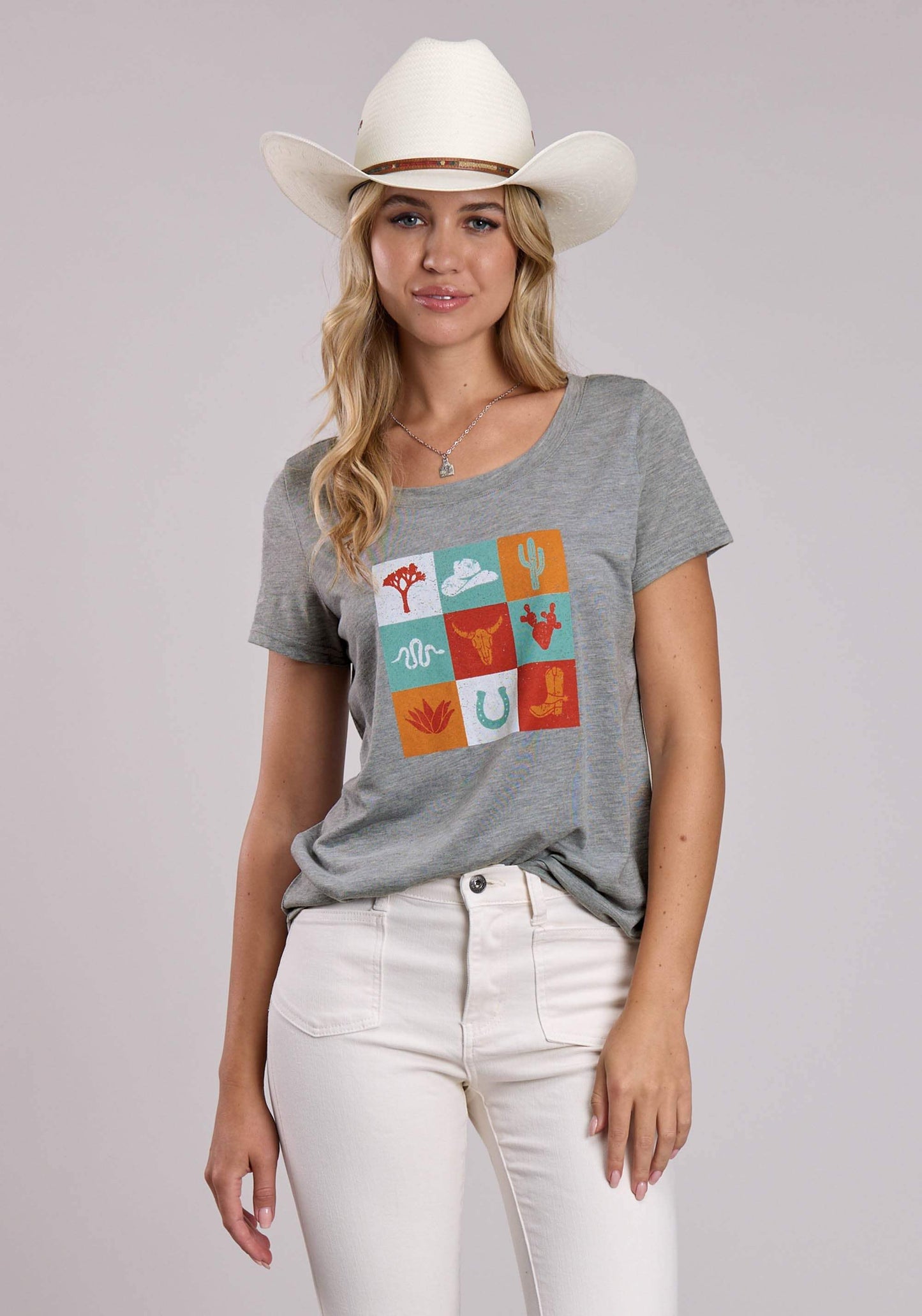 Womens Roper Poly Rayon Heather Grey T-shirt - Roper - Flyclothing LLC