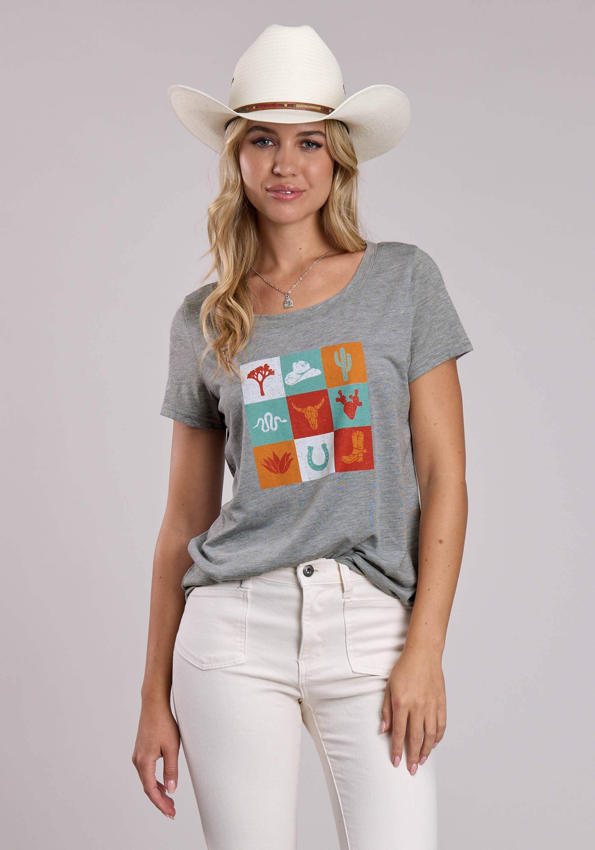 Womens Roper Poly Rayon Heather Grey T-shirt - Roper - Flyclothing LLC