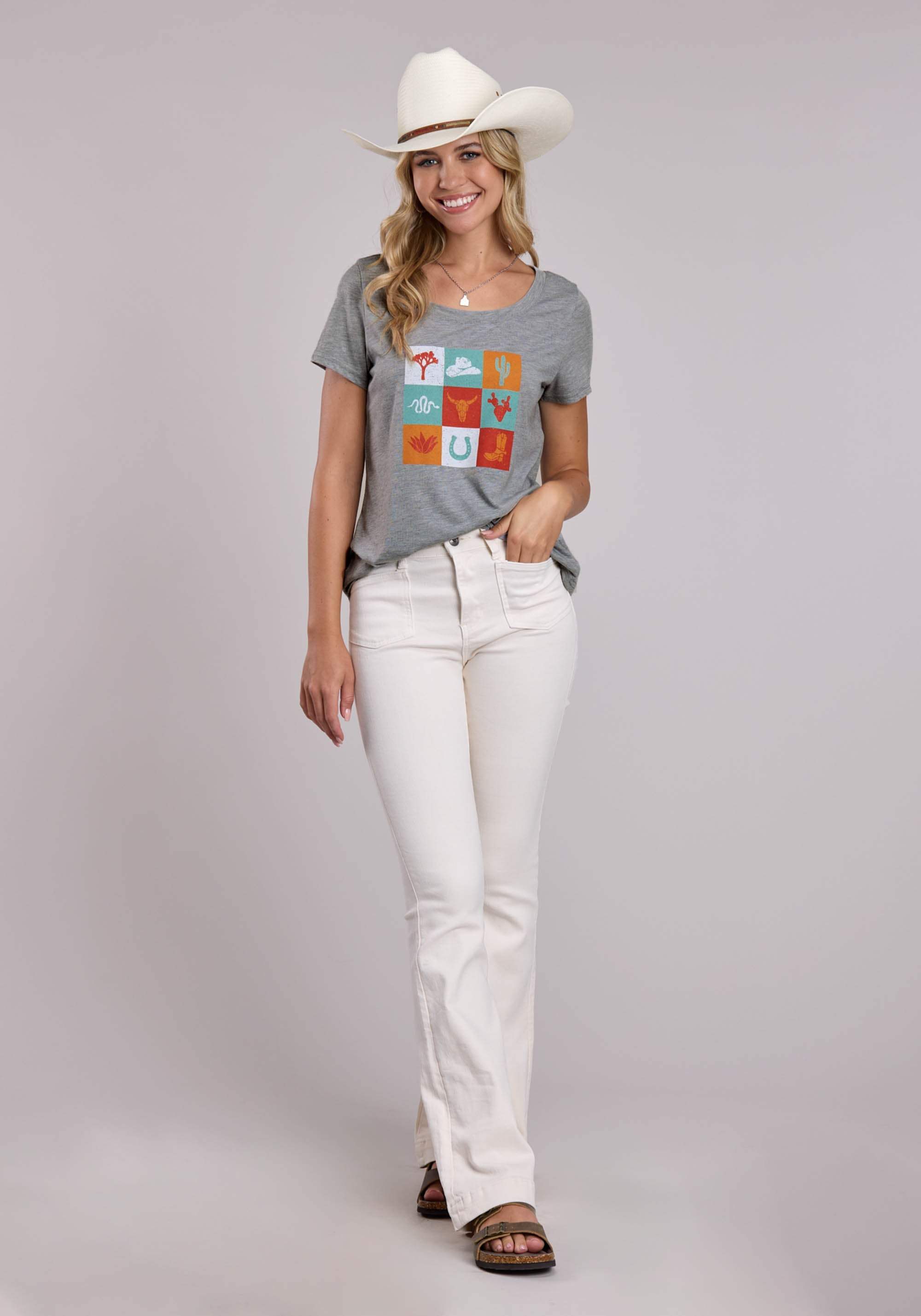Womens Roper Poly Rayon Heather Grey T-shirt - Roper - Flyclothing LLC