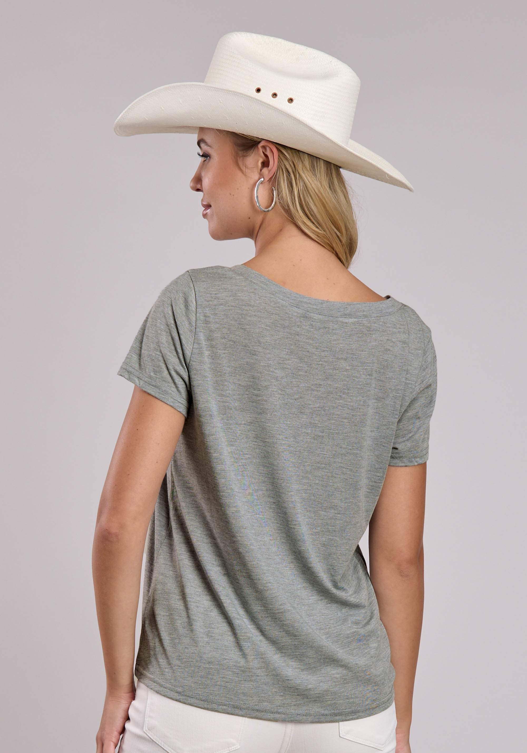 Womens Roper Poly Rayon Heather Grey T-shirt - Roper - Flyclothing LLC