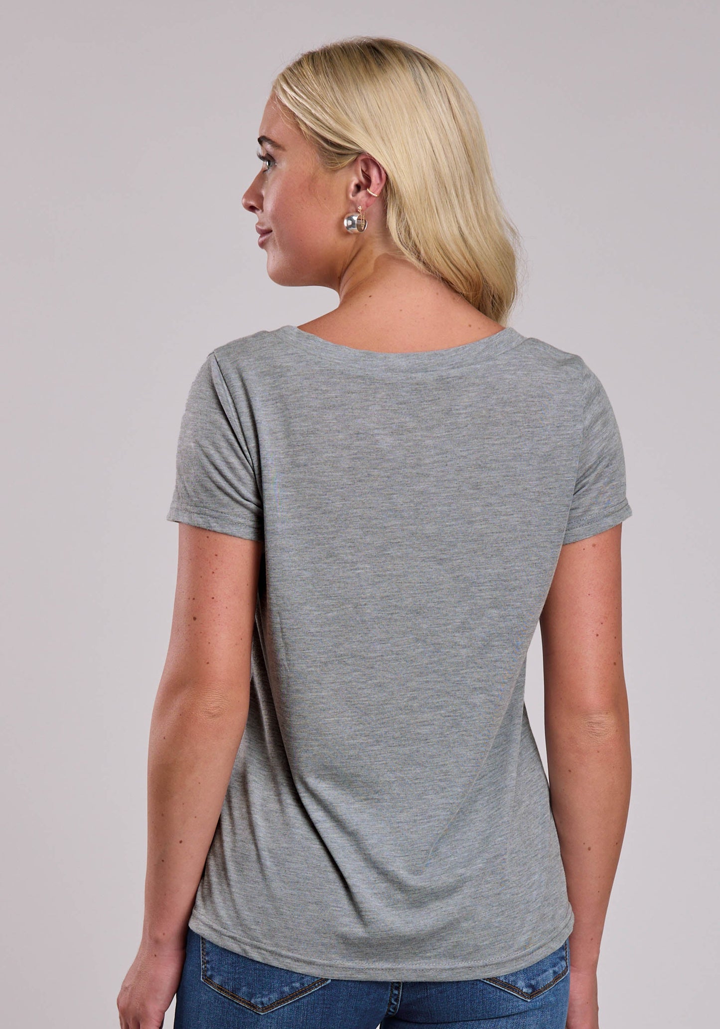 Womens Roper Poly Rayon Heather Jersey Short Sleeve Shirt