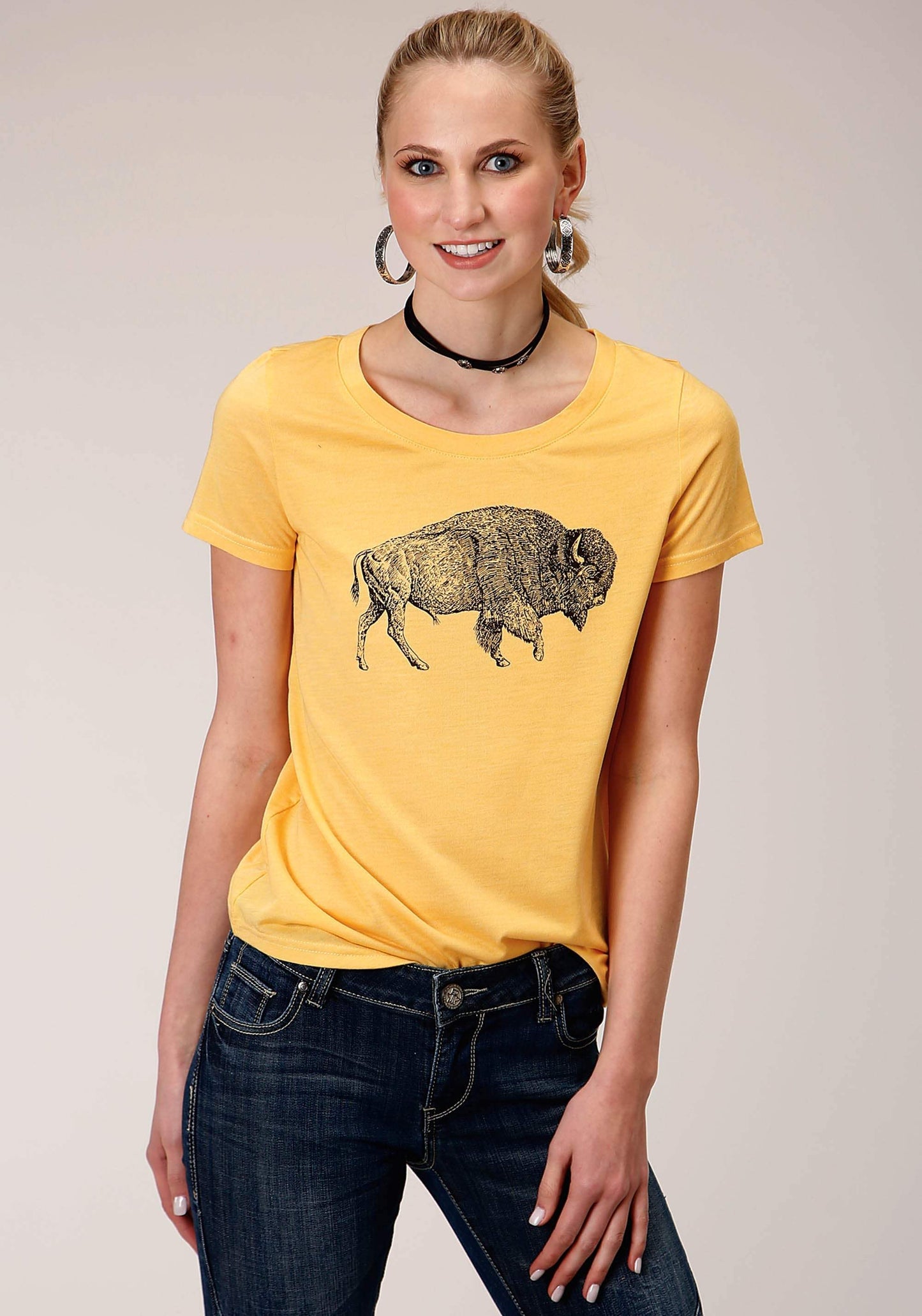 Roper Womens Short Sleeve Knit Poly Rayon Short Sleeve Tee Top - Roper - Flyclothing LLC