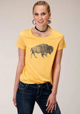 Roper Womens Short Sleeve Knit Poly Rayon Short Sleeve  Tee Top - Roper