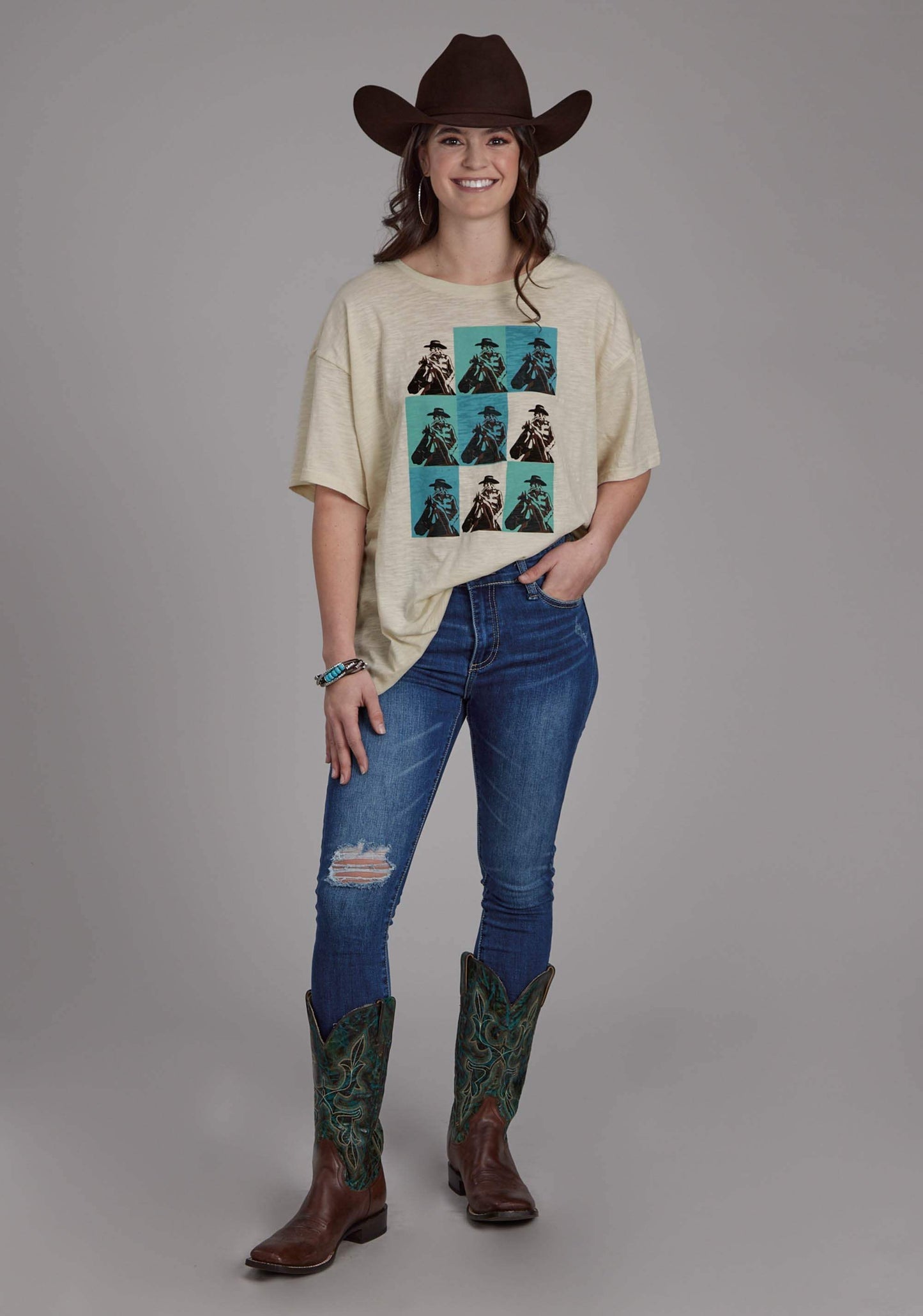 Roper Womens Cotton Slub Jersey Tee Short Sleeve Pullover Western Shirt - Roper - Flyclothing LLC