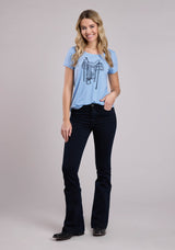 Womens Roper Peri Poly Rayon Short Sleeve Shirt