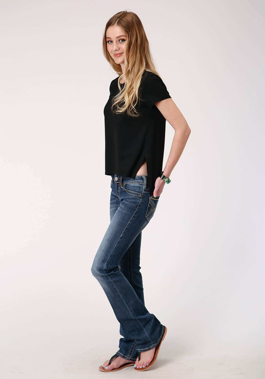 Roper Womens Short Sleeve Knit Poly Rayon Jersey S S Tee Top - Roper - Flyclothing LLC