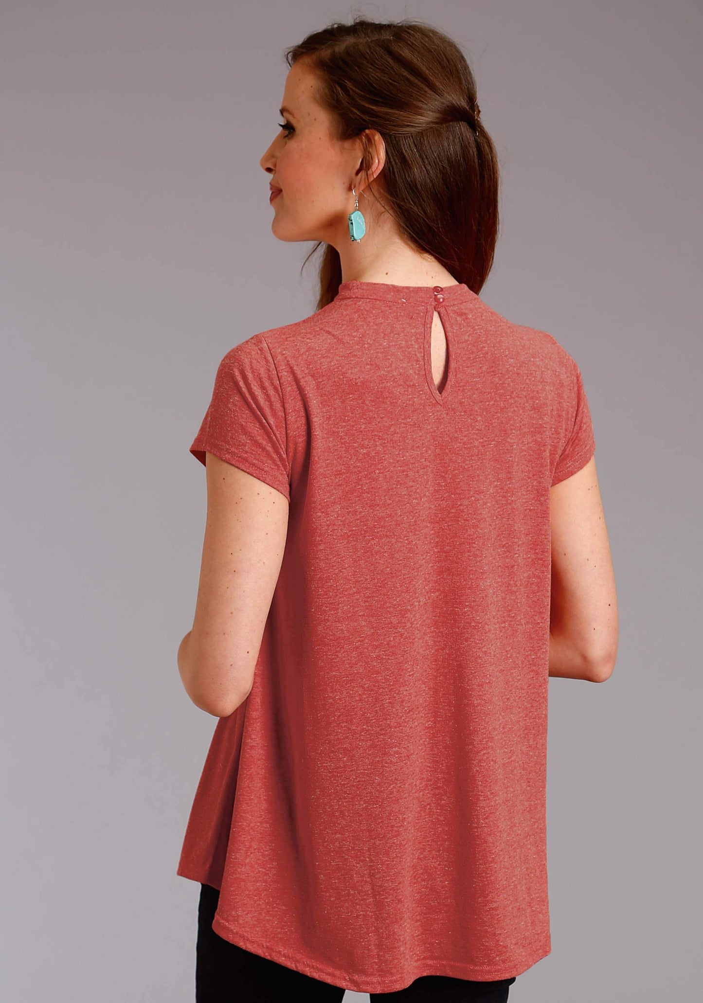 Roper Womens Red Solid Short Sleeve Knit Top - Roper - Flyclothing LLC