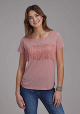 Roper Womens Poly Rayon Ss Tee Short Sleeve Pullover Western Shirt - Roper - Flyclothing LLC