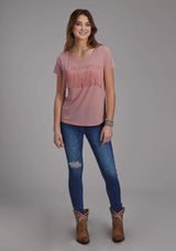 Roper Womens Poly Rayon Ss Tee Short Sleeve Pullover Western Shirt - Roper - Flyclothing LLC