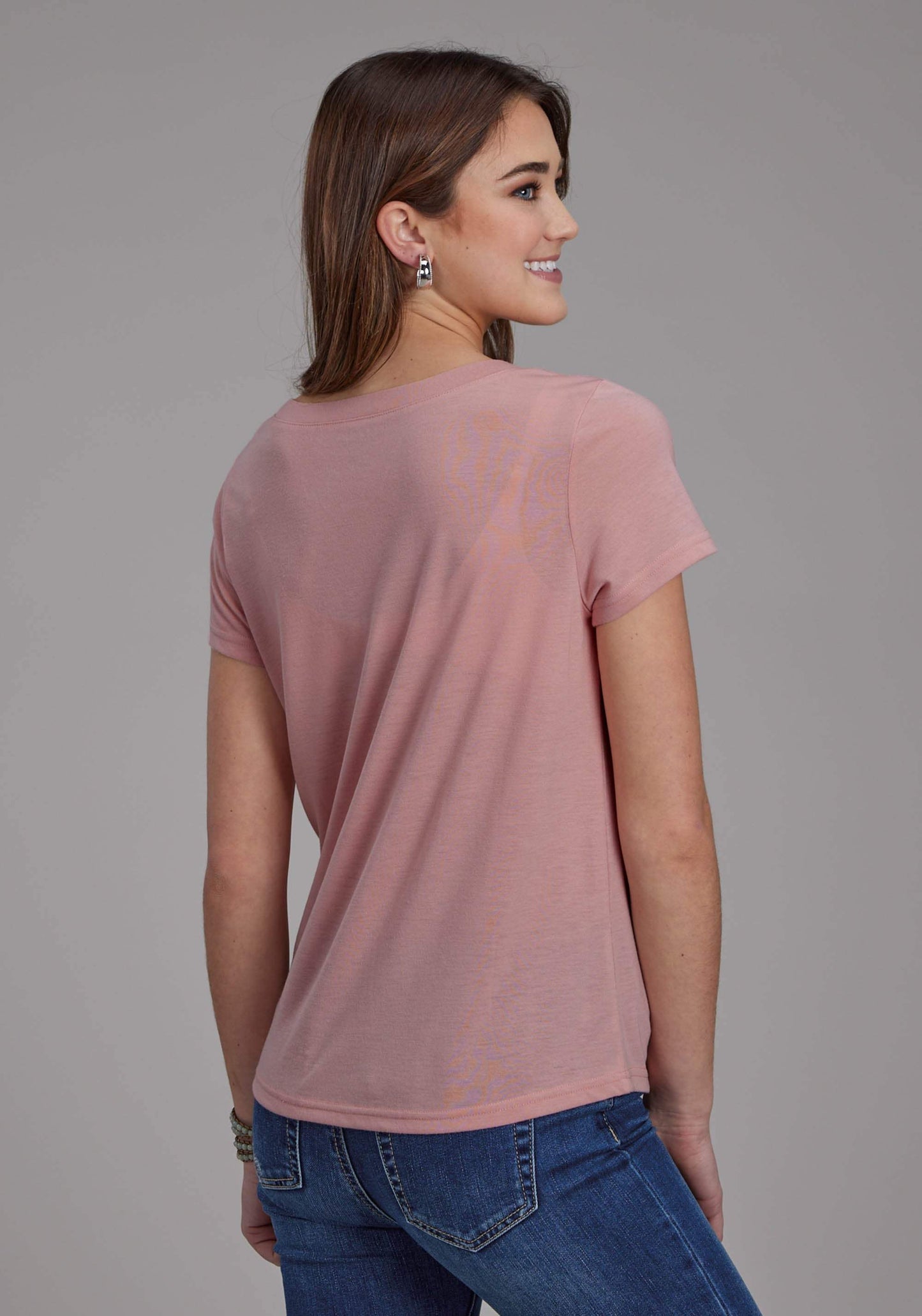 Roper Womens Poly Rayon Ss Tee Short Sleeve Pullover Western Shirt - Roper - Flyclothing LLC