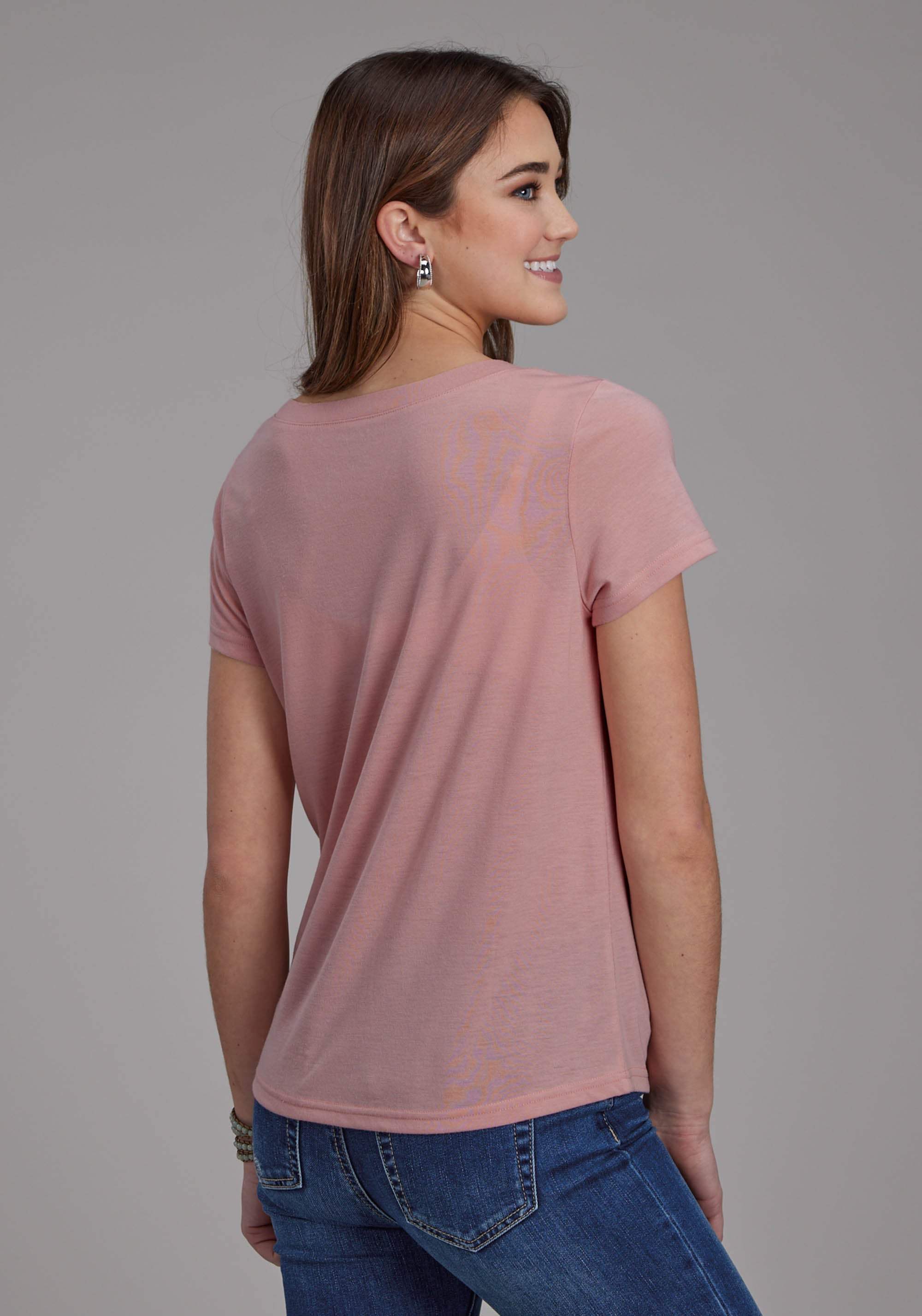 Roper Womens Poly Rayon Ss Tee Short Sleeve Pullover Western Shirt - Roper - Flyclothing LLC