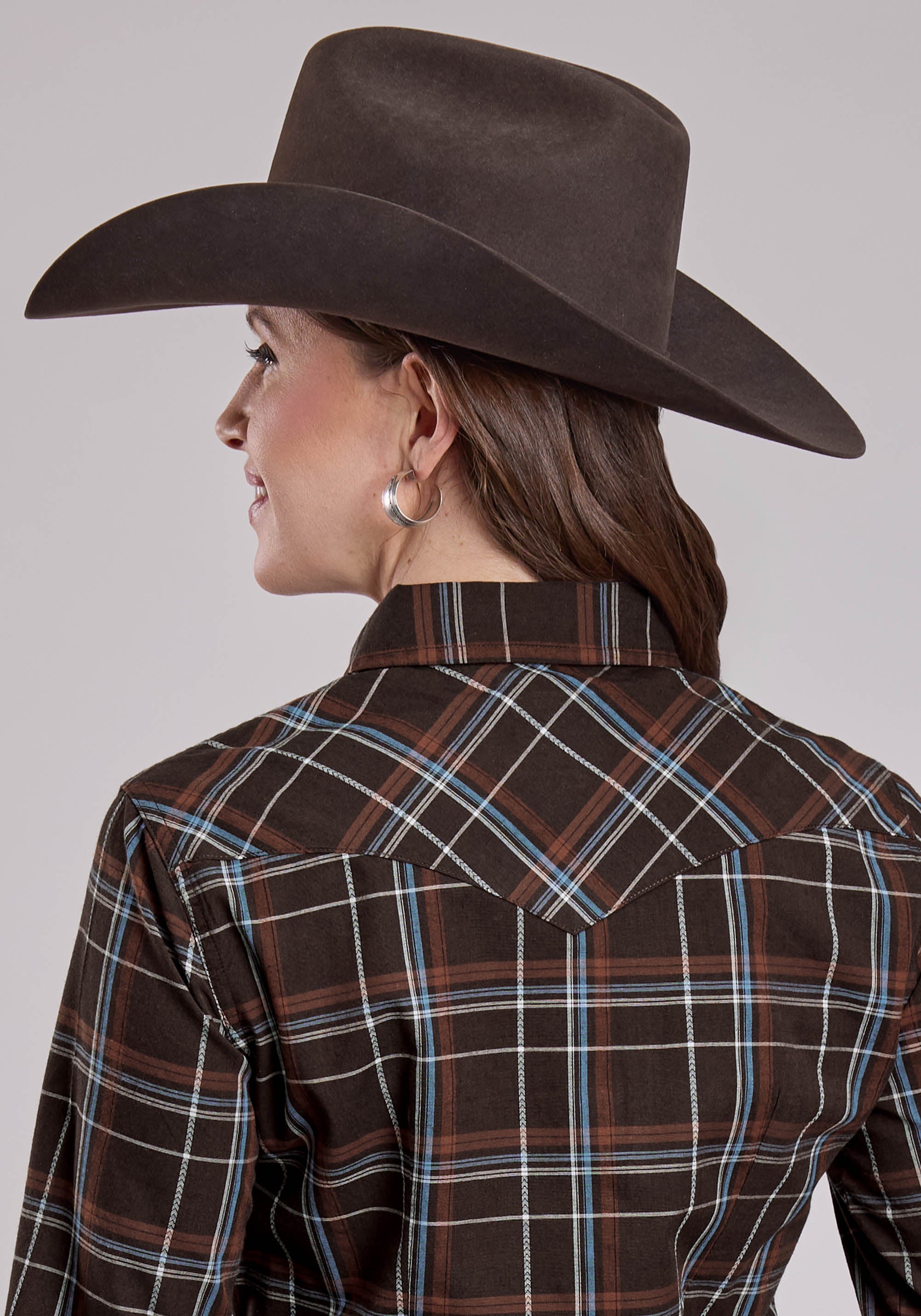 Womens Roper Arrow Dobby Long Sleeve Snap Shirt