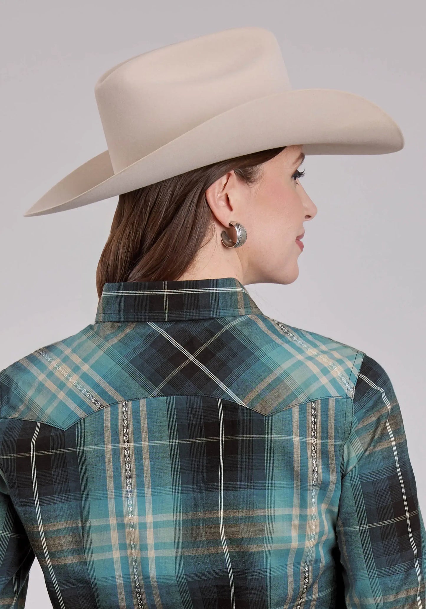 Womens Long Sleeve Snap Aztec Dobby Western Shirt - Roper - Flyclothing LLC
