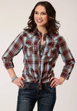 Roper Womens Long Sleeve Snap Southwest Plaid Western Shirt - Roper