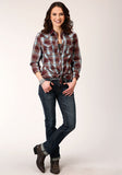 Roper Womens Long Sleeve Snap Southwest Plaid Western Shirt - Roper