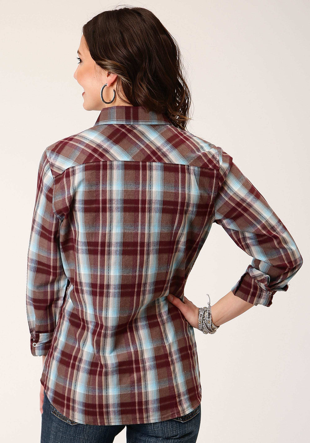 Roper Womens Long Sleeve Snap Southwest Plaid Western Shirt - Roper - Flyclothing LLC