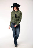 Roper Womens Long Sleeve Snap Drybrush Diamonds Western Shirt - Roper