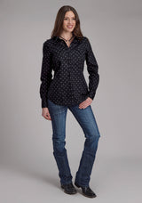 Roper Womens Broken Diamonds Long Sleeve Snap Western Shirt