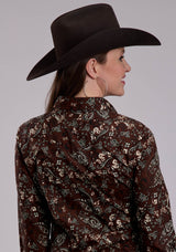 Roper Womens Long Sleeve Snap Brilliant Paisley Print Western Shirt
