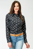 Roper Womens Long Sleeve Snap Ombre Aztec Print Western Shirt - Roper