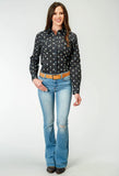 Roper Womens Long Sleeve Snap Ombre Aztec Print Western Shirt - Roper