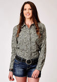 Roper Womens Long Sleeve Snap Estampa Paisley Western Shirt - Roper