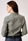 Roper Womens Long Sleeve Snap Estampa Paisley Western Shirt - Roper