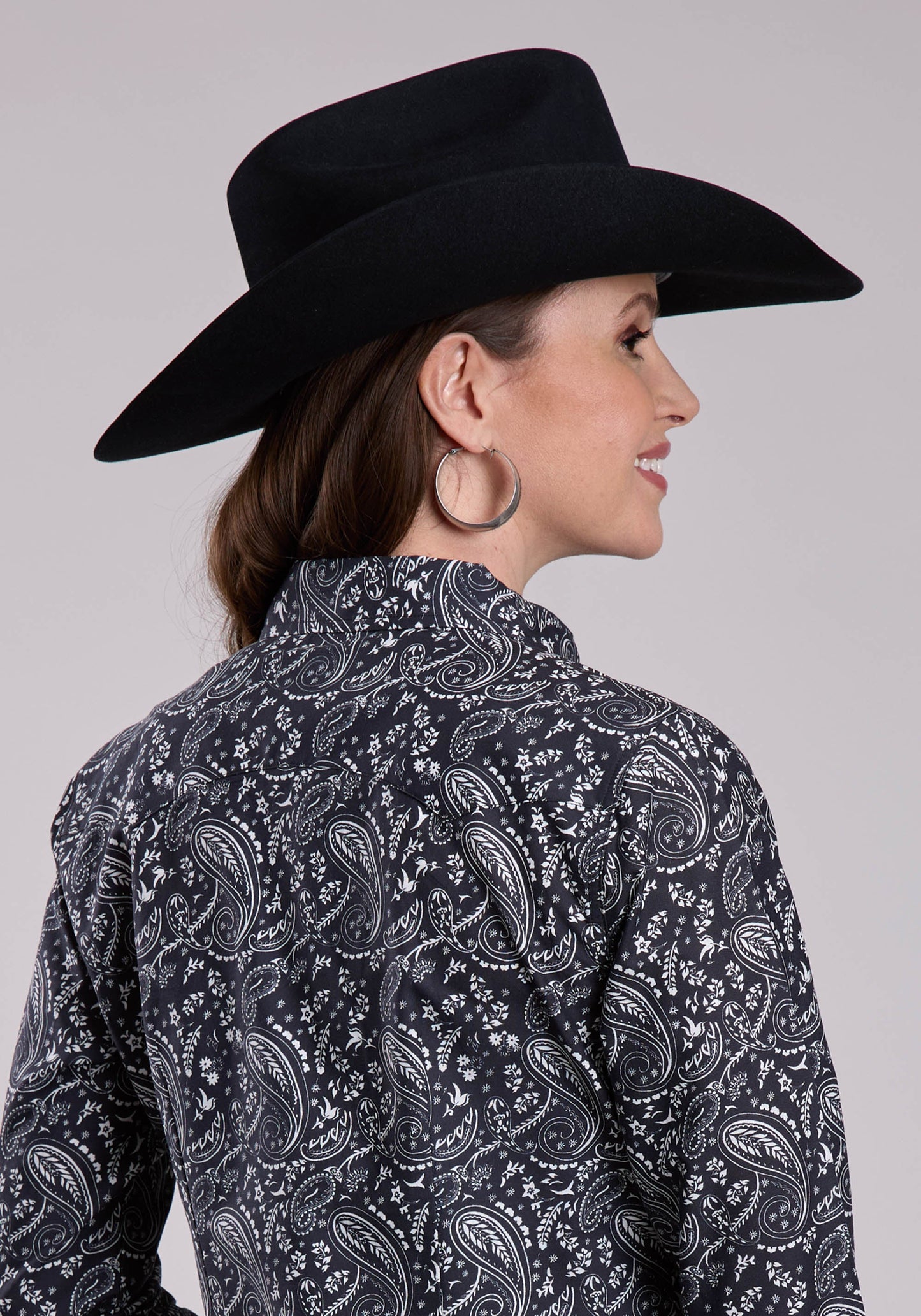 Womens Roper Archive Paisley Print Long Sleeve Snap Shirt