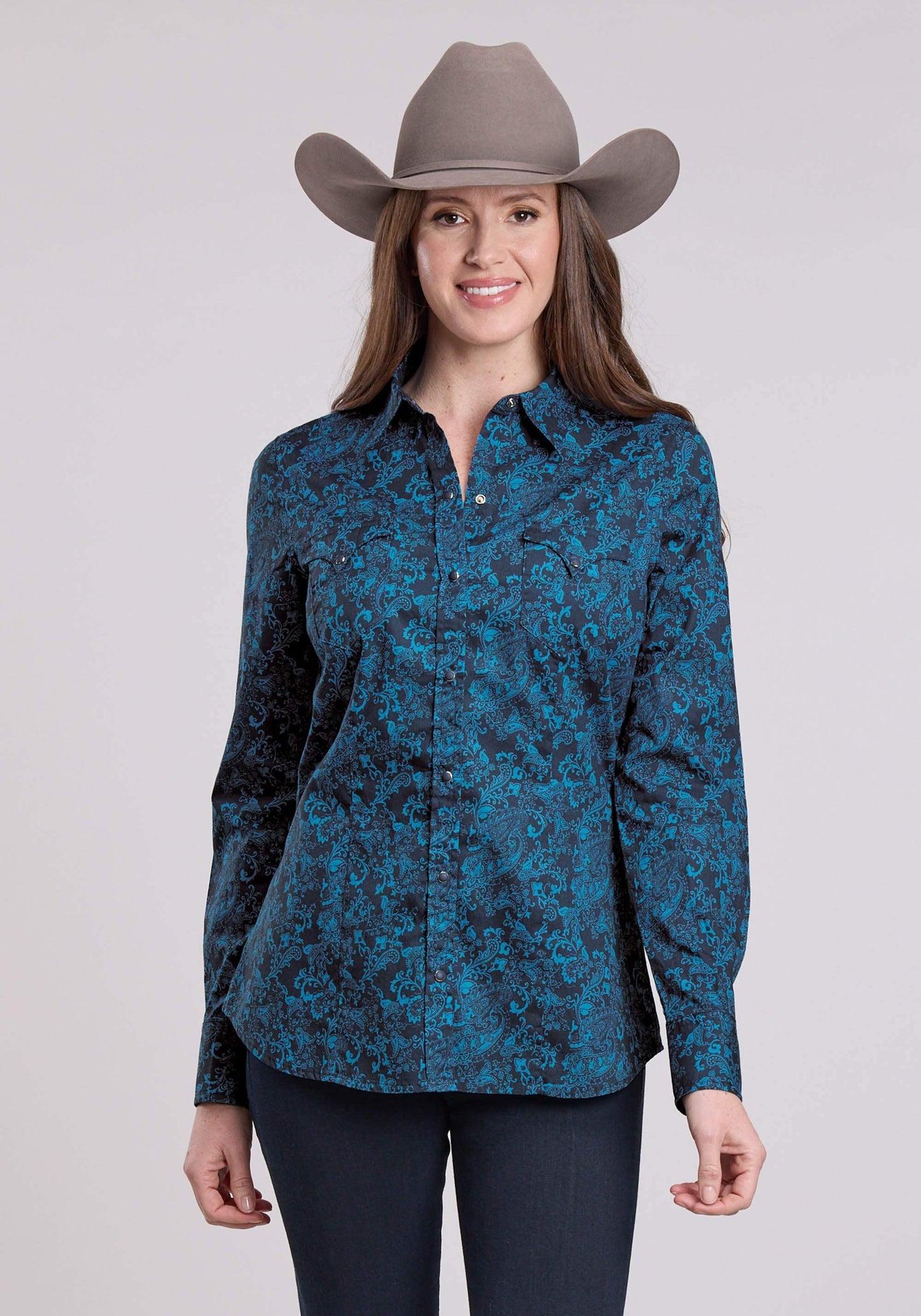 Womens Roper Brilliant Paisley Print Long Sleeve Snap Shirt - Roper - Flyclothing LLC