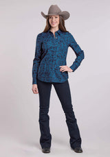 Womens Roper Brilliant Paisley Print Long Sleeve Snap Shirt - Roper - Flyclothing LLC