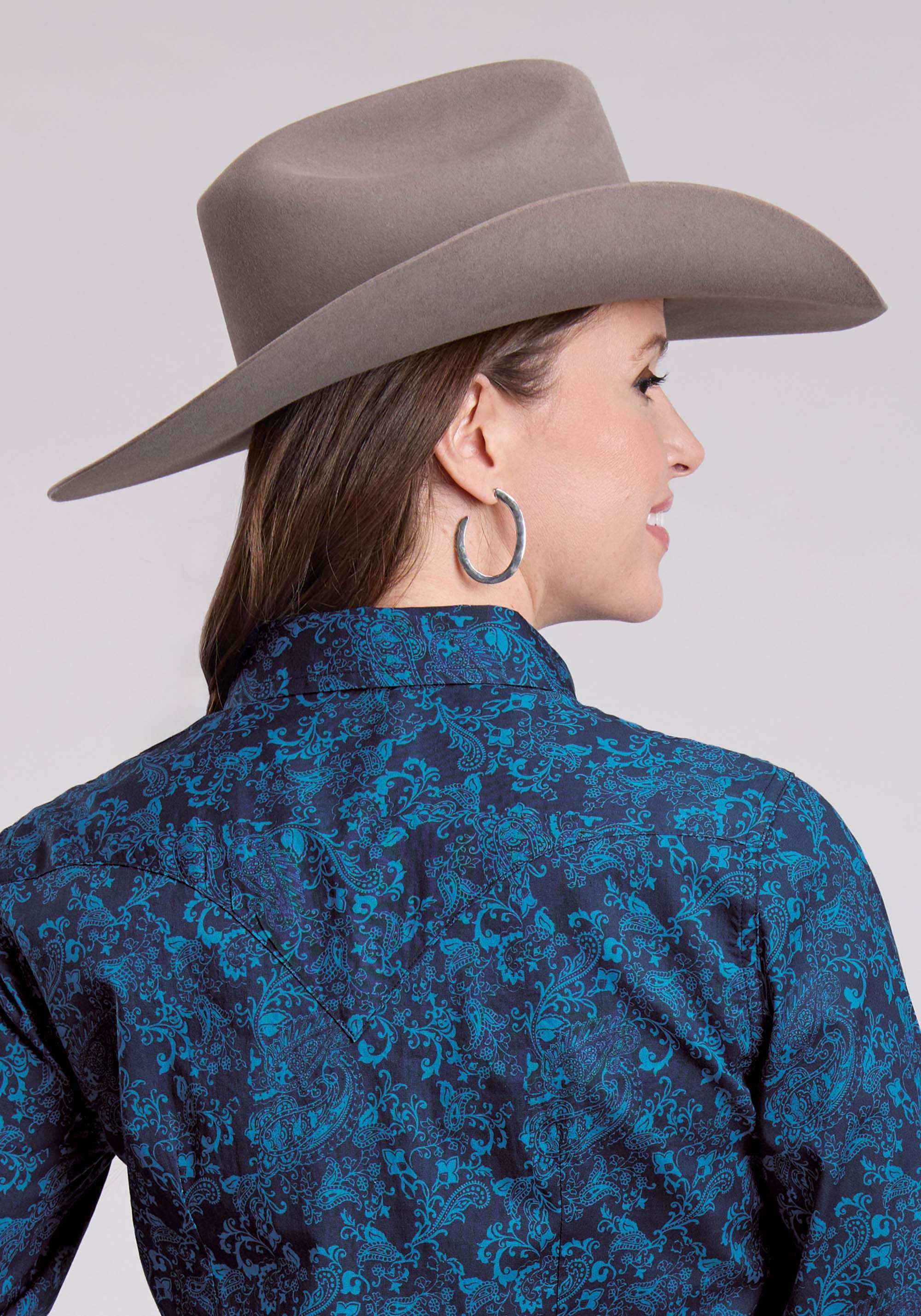 Womens Roper Brilliant Paisley Print Long Sleeve Snap Shirt - Roper - Flyclothing LLC