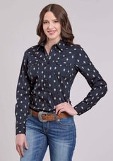 Womens Roper Ombre Aztecs Long Sleeve Snap Shirt - Roper - Flyclothing LLC