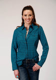 Roper Womens Long Sleeve Snap Tiles Print Western Shirt - Roper
