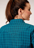 Roper Womens Long Sleeve Snap Tiles Print Western Shirt - Roper