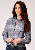 Roper Womens Long Sleeve Snap River Aztec Print Western Shirt - Roper