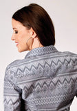 Roper Womens Long Sleeve Snap River Aztec Print Western Shirt - Roper
