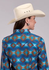 Womens Roper Serape Aztecs Stripe Long Sleeve Snap Shirt