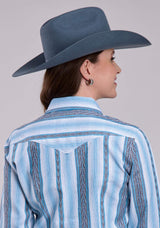 Womens Roper Yarn Dye Stripe Long Sleeve Snap Shirt - Roper - Flyclothing LLC