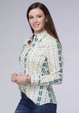 Roper Womens Long Sleeve Snap Vertical Aztec Stripe Western Shirt - Roper