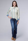 Roper Womens Long Sleeve Snap Vertical Aztec Stripe Western Shirt - Roper